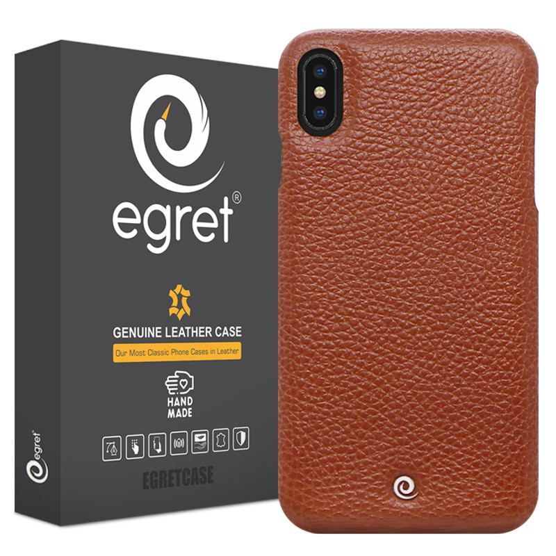 کاور گوشی اپل iPhone XS MAX اگرت مدل Floater چرمی-قهوه ای روشن