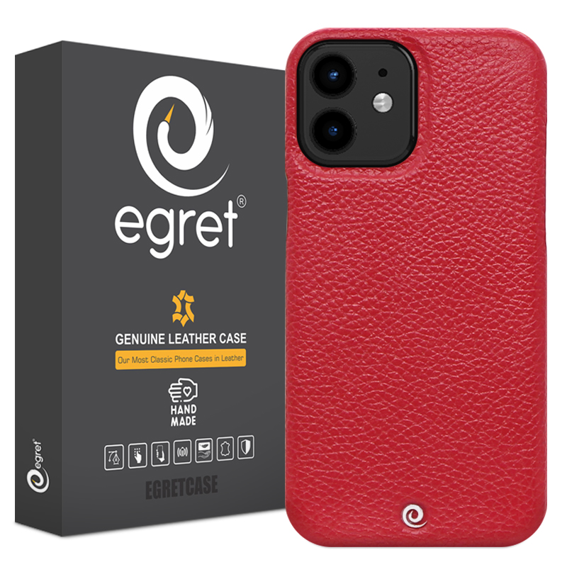 کاور گوشی اپل iPhone 12 اگرت مدل Floater چرمی-قرمز