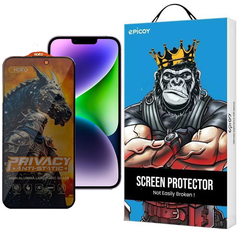 محافظ صفحه نمایش حریم شخصی گوشی اپل iPhone 13 Pro Max- 14 Plus اپیکوی مدل Knight Privacy-بی رنگ شفاف