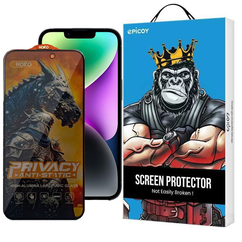محافظ صفحه نمایش حریم شخصی گوشی اپل iPhone 13- 13 Pro- 14 اپیکوی مدل Knight Privacy-بی رنگ شفاف