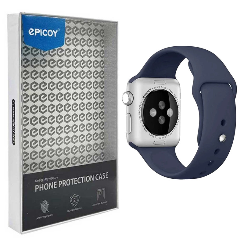 بند اپل واچ 38-40-41 میلی متری اپیکوی مدل SiliconBand-سرمه‌ای