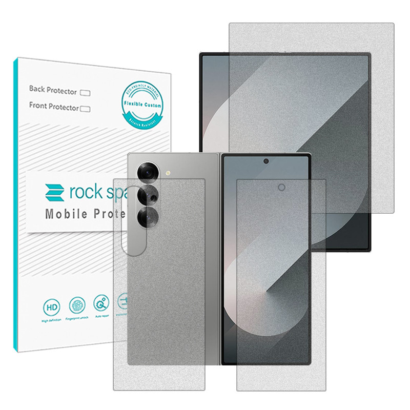 گلس داخلی و بیرونی گوشی سامسونگ Galaxy Z Fold6 مات راک اسپیس مدل HyMTT به همراه محافظ پشت گوشی