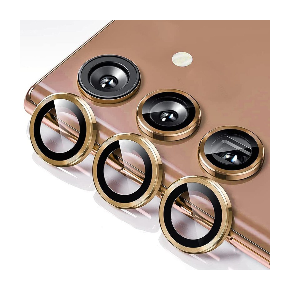 محافظ لنز دوربین گوشی سامسونگ Galaxy A15 5G -طلایی براق