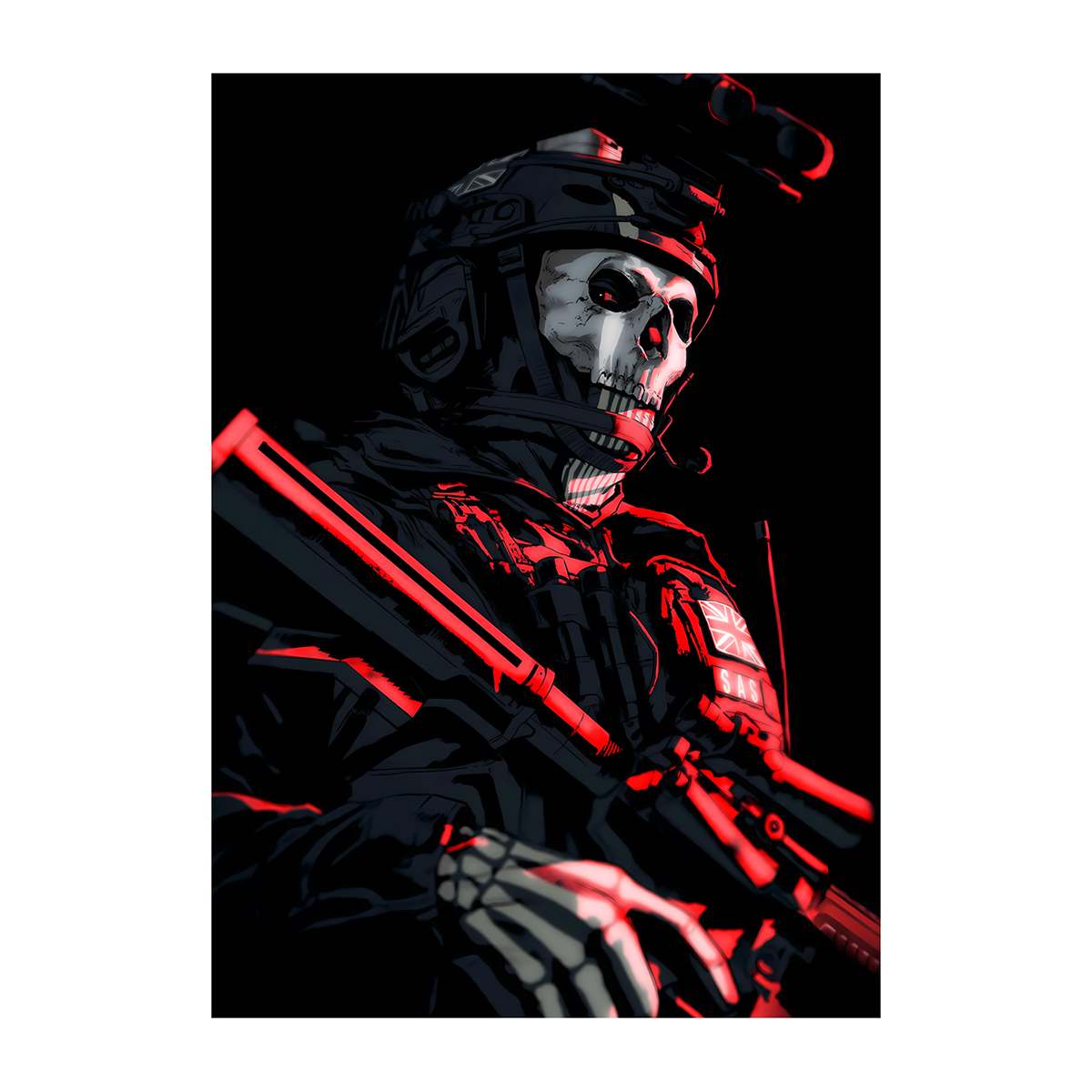 متال پوستر گیمینگ کالاف دیوتی CallOfDuty طرح گوست کد N205