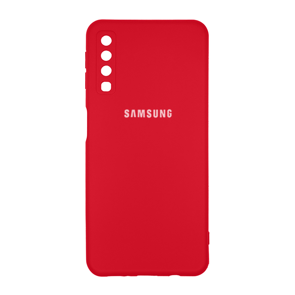 کاور گوشی سامسونگ Galaxy A7 (2018) مدل سیلیکونی محافظ لنزدار-قرمز