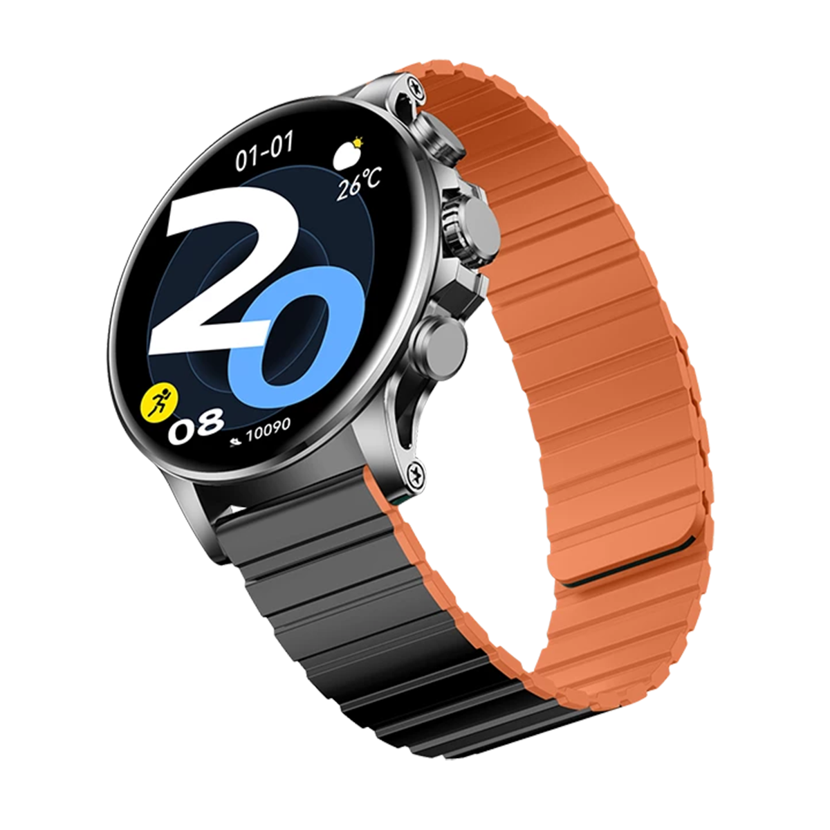 ساعت هوشمند گلوریمی مدل M2 MAX LTD-بدنه مشکی بند نارنجی