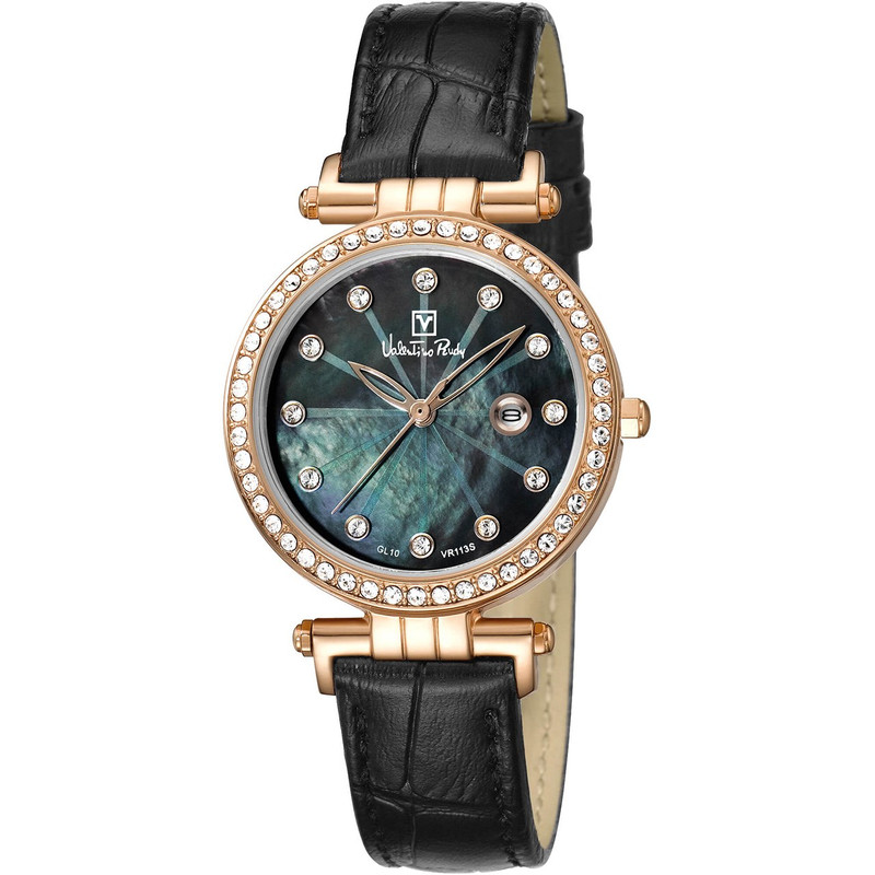 ساعت مچی زنانه والنتینو رودی مدل VR113S-2537s بند چرم مشکی-رزگلد ساعت مچی زنانه والنتینو رودی مدل VR113S-2537s بند چرم مشکی-رزگلد