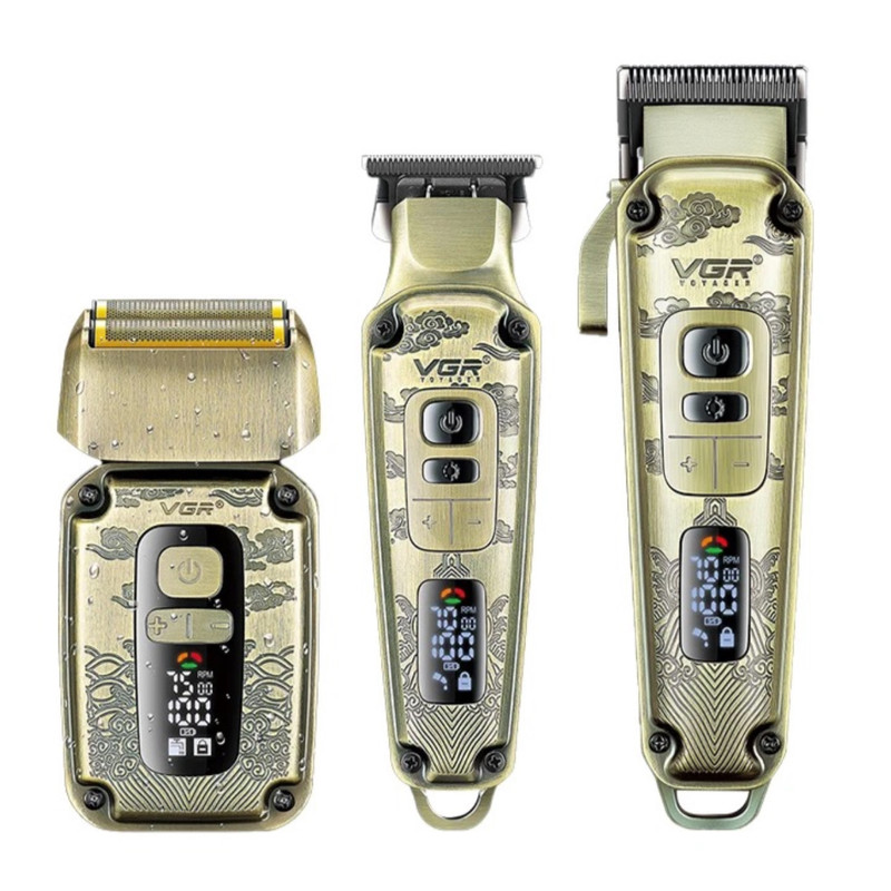 ماشین اصلاح سر و صورت وی جی آر مدل V-642 مجموعه 3 عددی