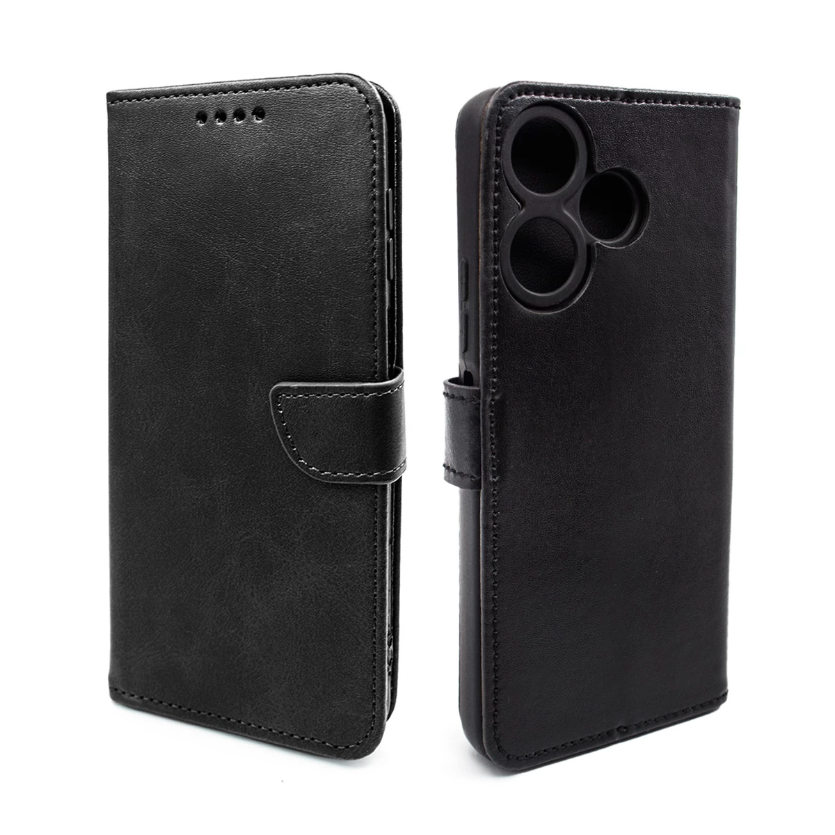 کیف کلاسوری گوشی شیائومی Redmi 13 4G مدل مگنتی جاکارتی محافظ لنزدار-سرمه‌ای