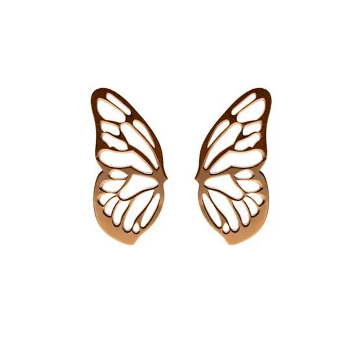 گوشواره طلا زنانه طرح پروانه بال نیمه قو طلایی کد E017299-0.50