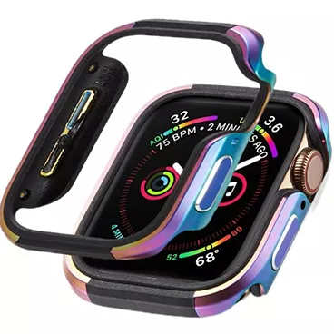  کاور به همراه محافظ صفحه نمایش اپل واچ کی دوو مدل DEFENDER مناسب برای اپل واچ سری 7 (45mm)-طلایی