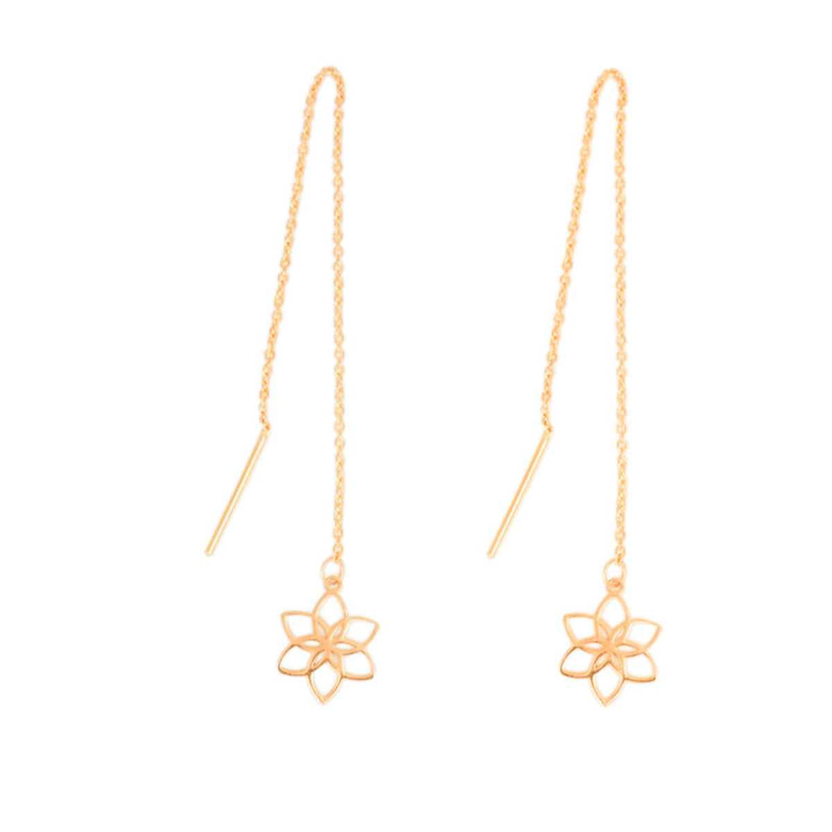 گوشواره طلا زنانه طرح گل لوتوس قو طلایی کد 039475-0.70