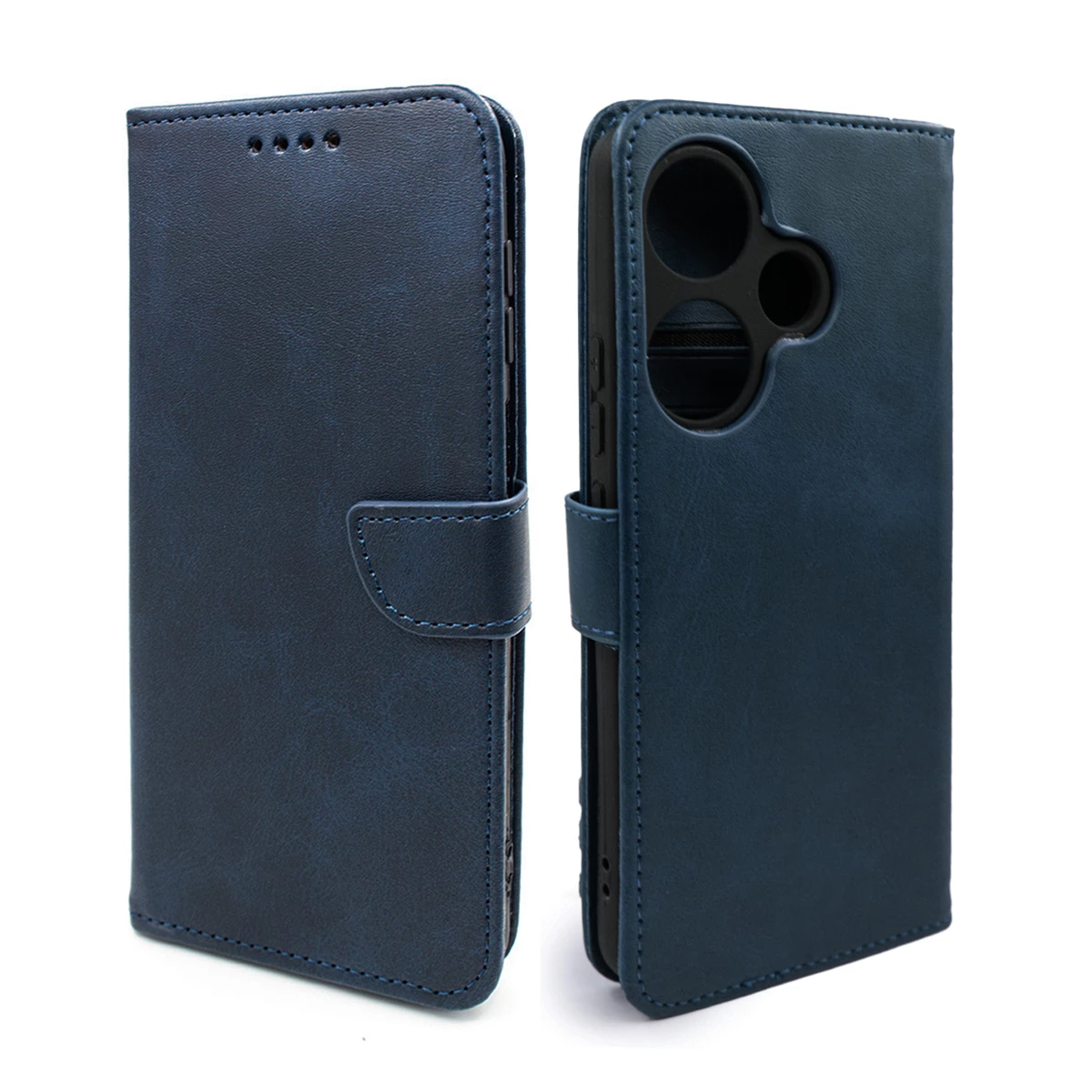 کیف کلاسوری گوشی پوکو F6 مدل مگنتی جاکارتی محافظ لنزدار-سرمه‌ای