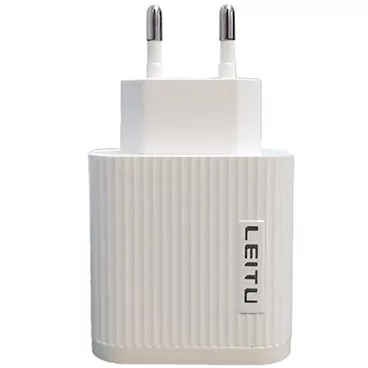 شارژر دیواری لیتو مدل LH-6 به همراه کابل تایپ سی-سفید