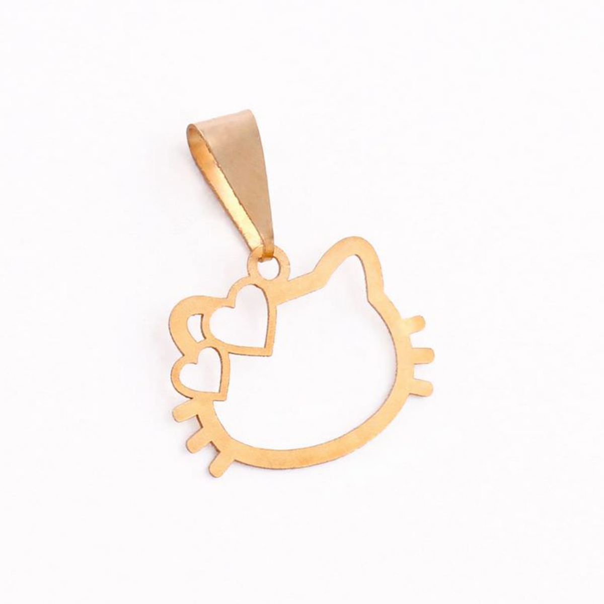 آویز طلا زنانه طرح کیتی تو خالی قلبی قو طلایی کد N038130	