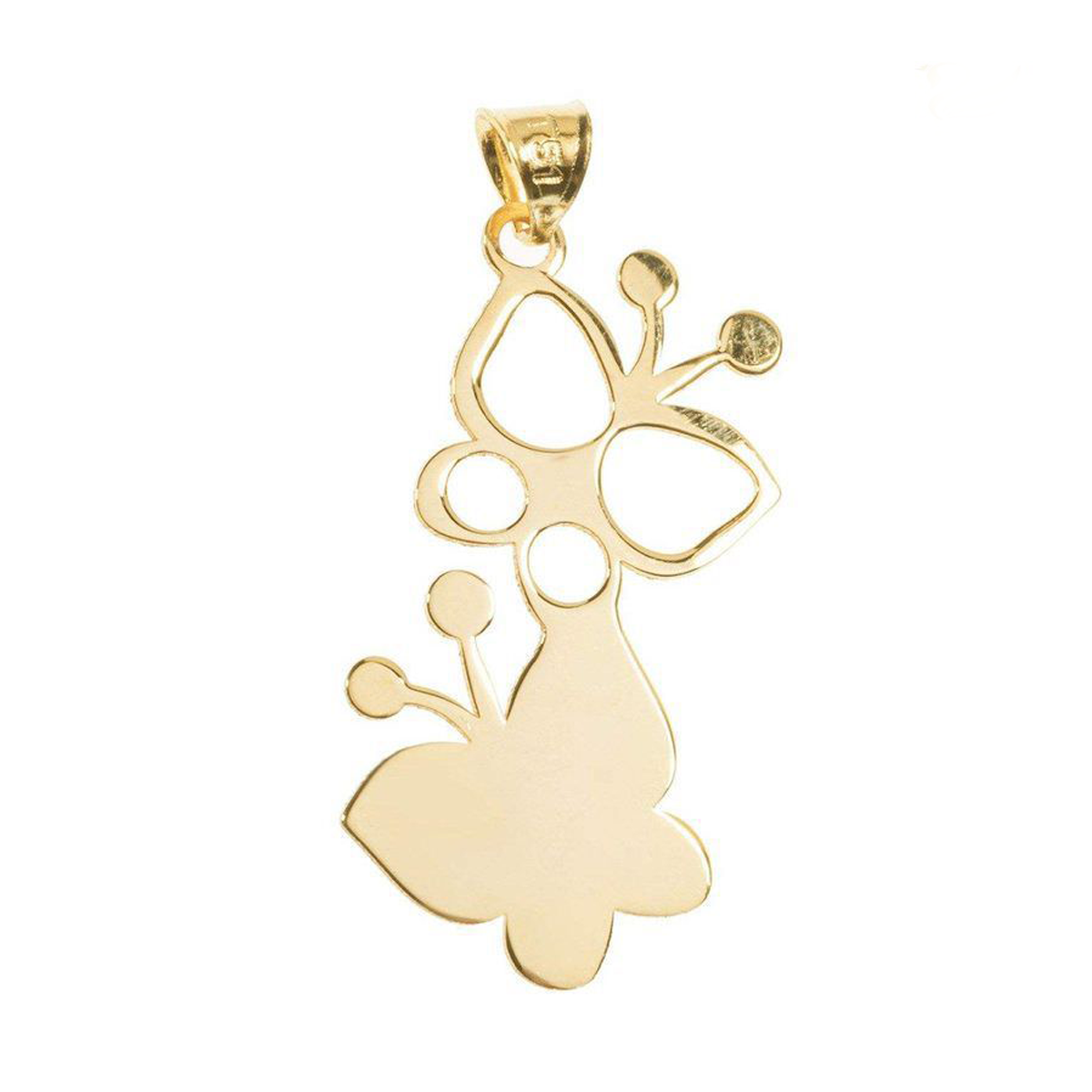 آویز طلا زنانه طرح پروانه پر و خالی قو طلایی کد P017894-0.40