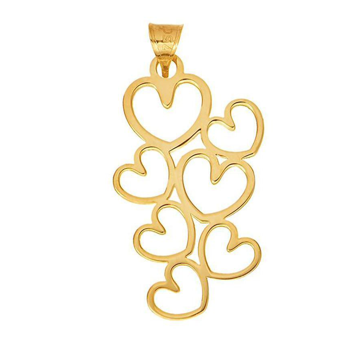 آویز طلا زنانه طرح هفت قلب قو طلایی کد P035307-0.40