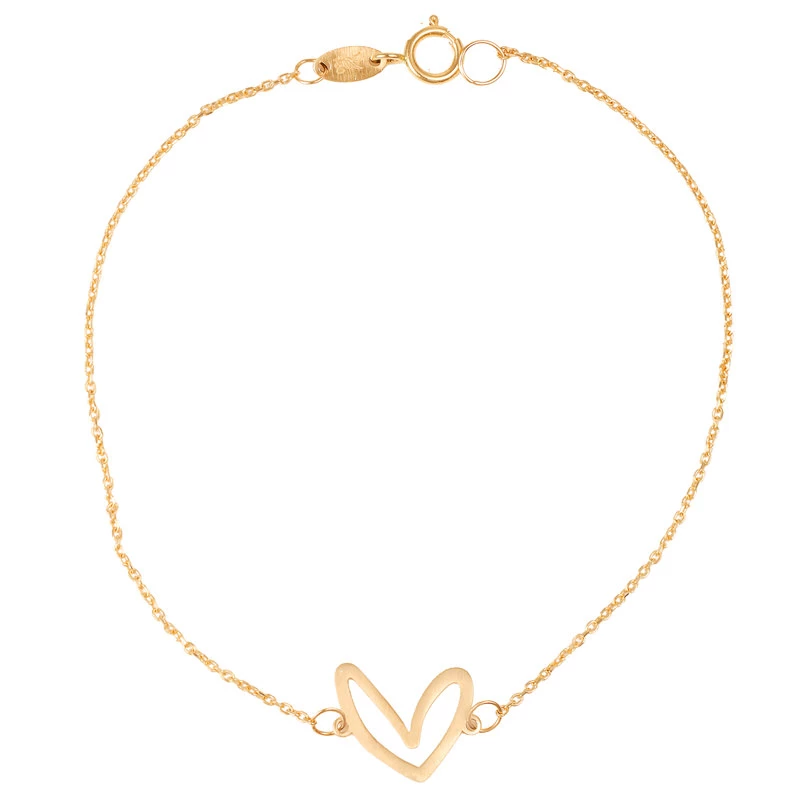 دستبند طلا زنانه طرح قلب فرماتیک قو طلایی-0.60