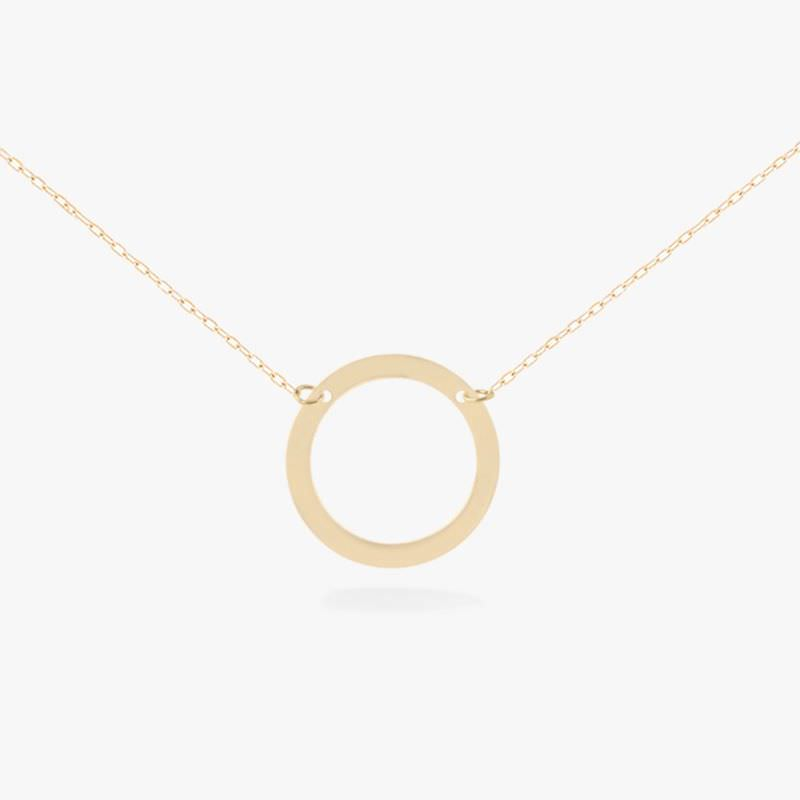 گردنبند طلا زنانه طرح دایره تو خالی قو طلایی-1.00 گردنبند طلا زنانه طرح دایره تو خالی قو طلایی-1.00