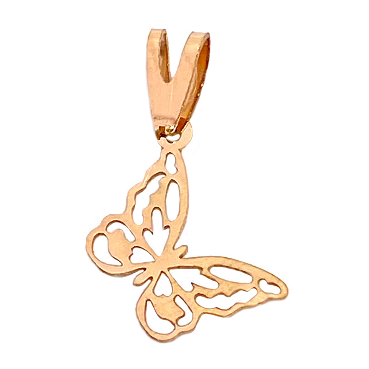 آویز طلا زنانه طرح لیزری پروانه ملودی هماتیت گلد کد 132068