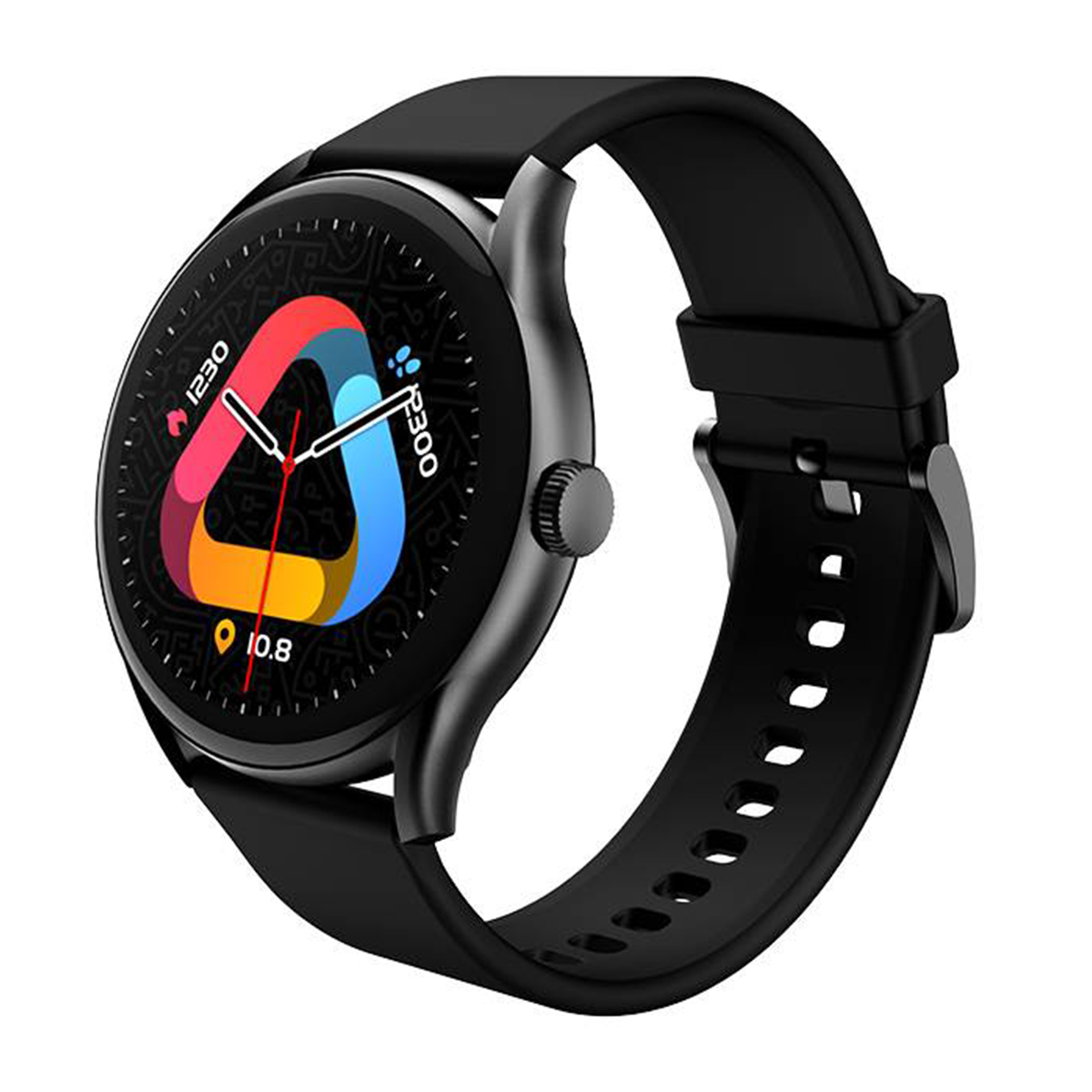 ساعت هوشمند کیو سی وای مدل GT-بدنه مشکی بند مشکی