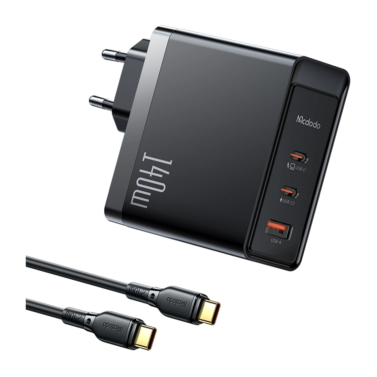 شارژر دیواری مک دودو 140 وات مدل CH-2913 به همراه کابل تایپ سی-مشکی شارژر دیواری مک دودو 140 وات مدل CH-2913 به همراه کابل تایپ سی-مشکی