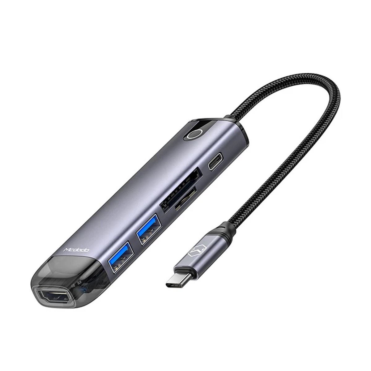 هاب USB-C مک دودو 6 پورت مدل HU-7740-خاکستری