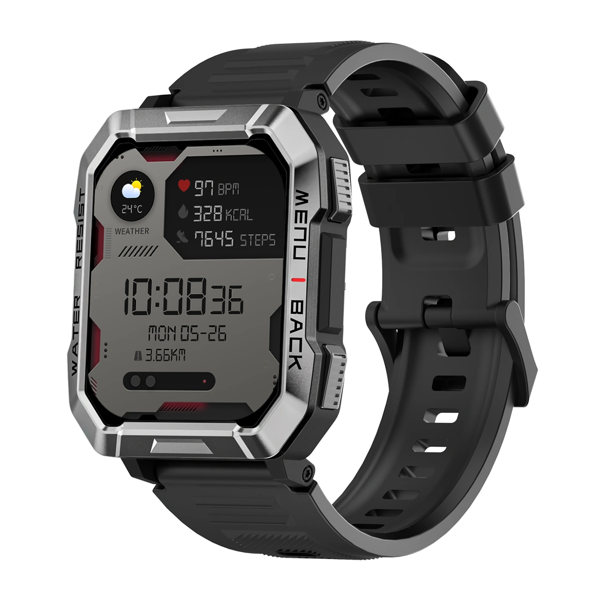 ساعت هوشمند بلک ویو مدل W60-بدنه مشکی بند مشکی