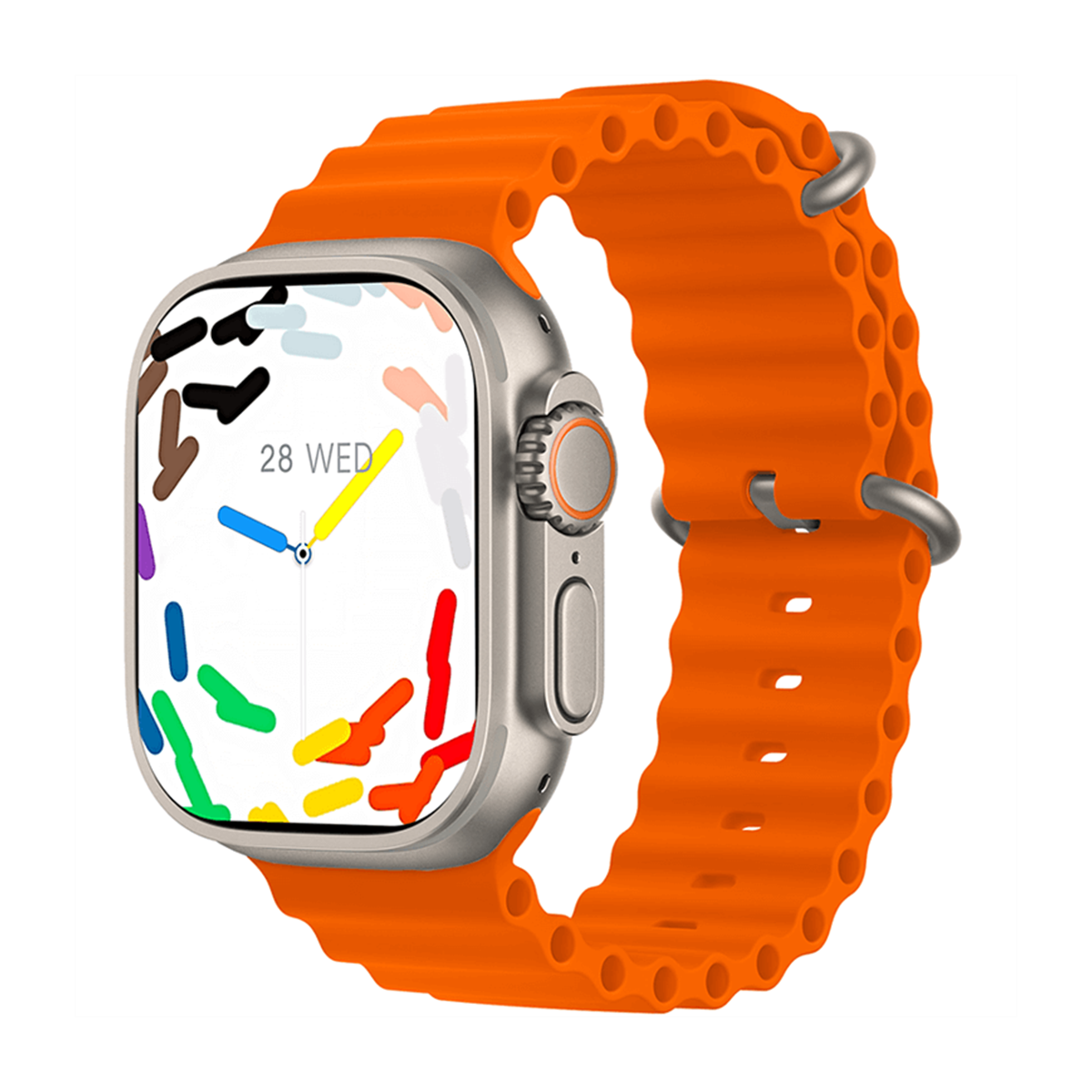 ساعت هوشمند مدل HK10 Ultra 3-بدنه تیتانیوم بند نارنجی