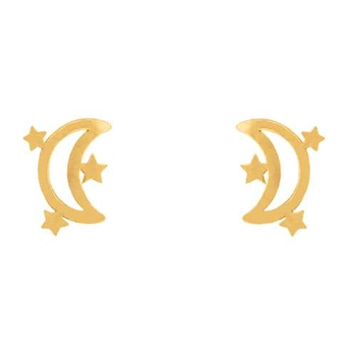 گوشواره طلا زنانه طرح ماه و سه ستاره قو طلایی کد E002359-0.45 گوشواره طلا زنانه طرح ماه و سه ستاره قو طلایی کد E002359-0.45