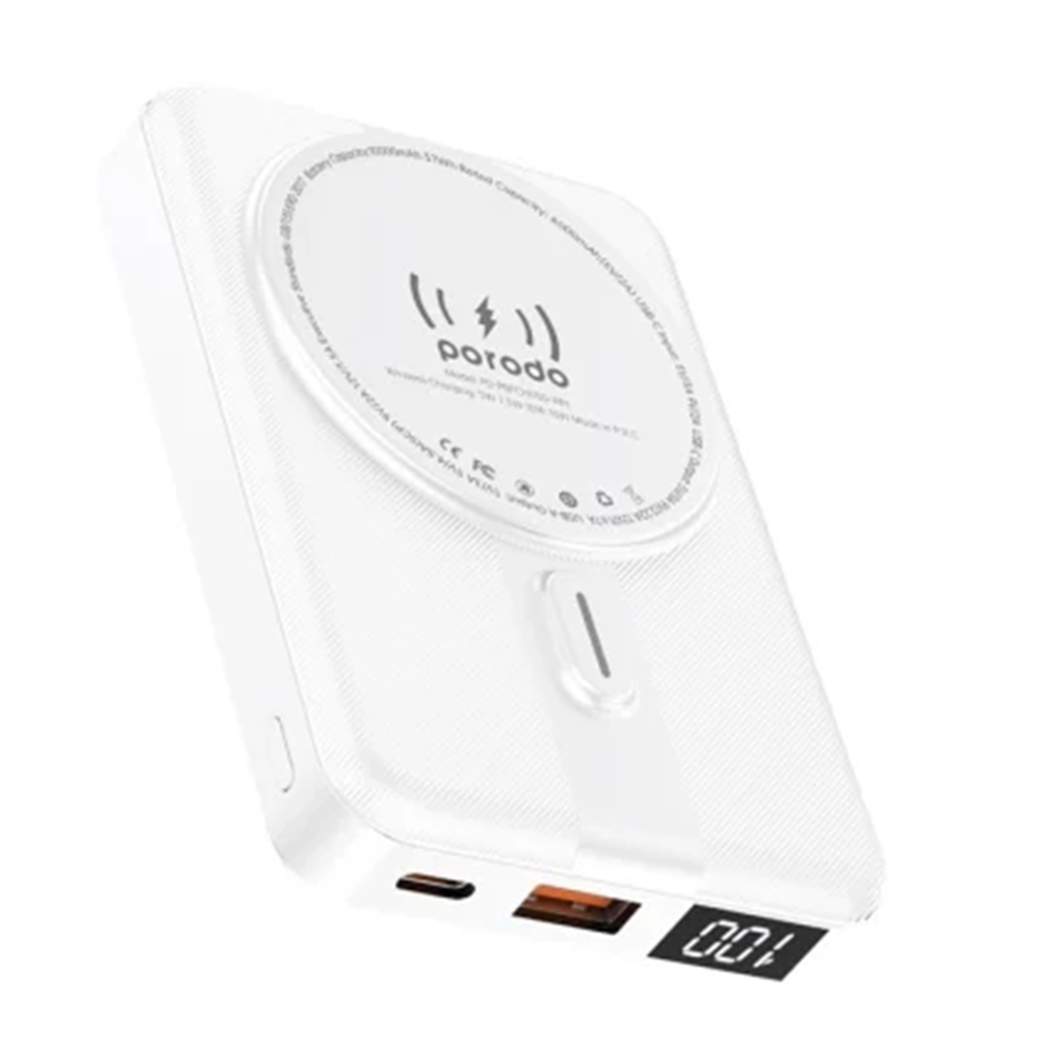 پاوربانک پرودو مدل PD-PBFCH050 ظرفیت 10000 میلی آمپر ساعت توان 15 وات-سفید پاوربانک پرودو مدل PD-PBFCH050 ظرفیت 10000 میلی آمپر ساعت توان 15 وات-سفید