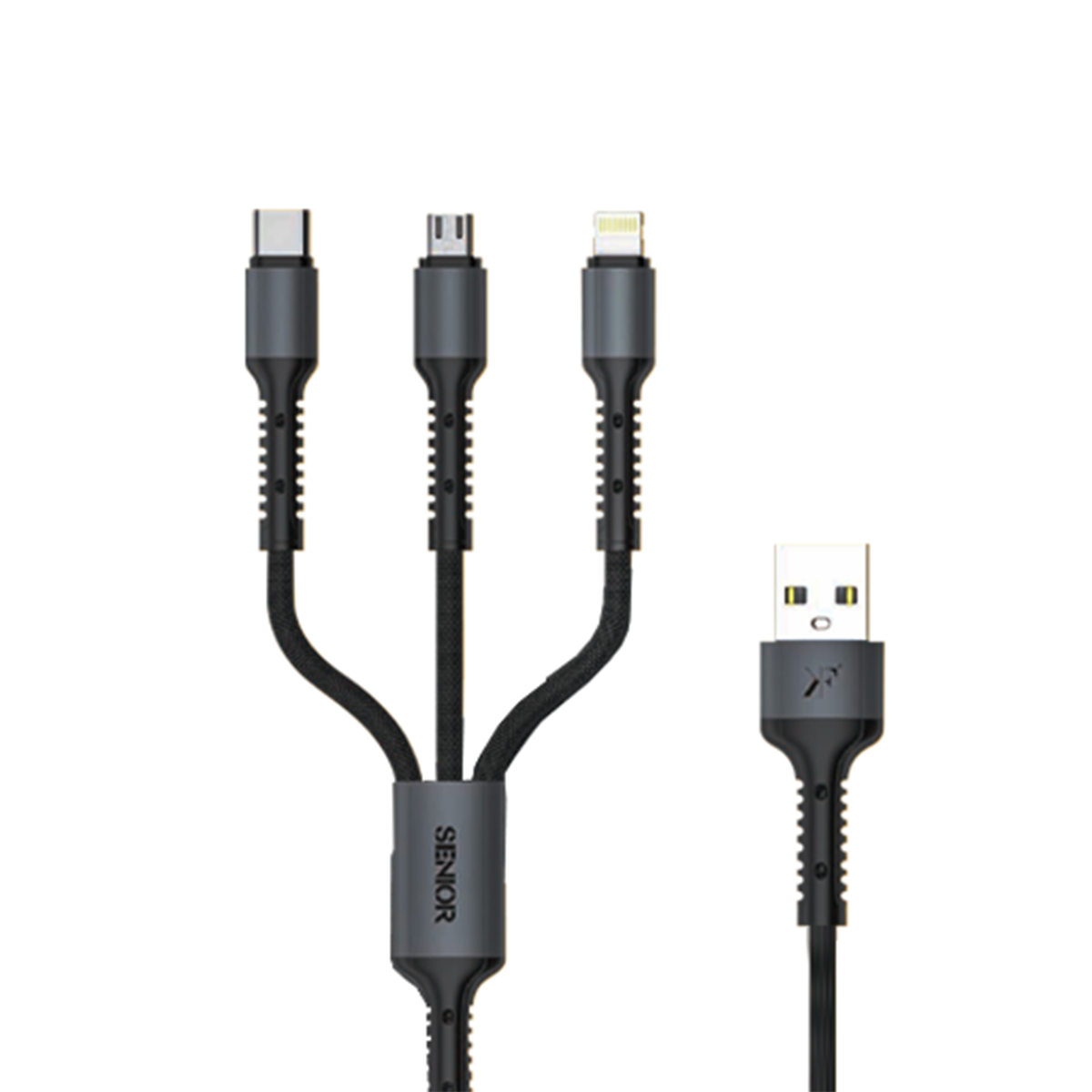 کابل تایپ سی، میکرو USB و لایتنینگ کی اف سنیور مدل S-33 طول 1.2 متر