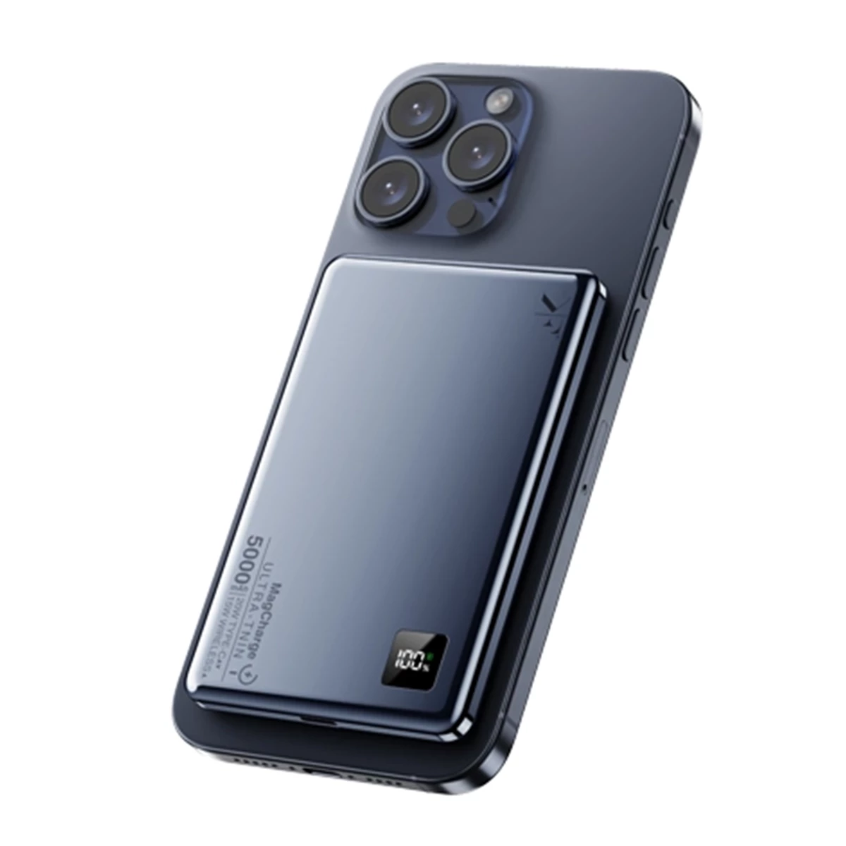 پاوربانک بی سیم کی اف سنیور مدل PW-555 ظرفیت 5000 میلی آمپر ساعت-تیتانیومی