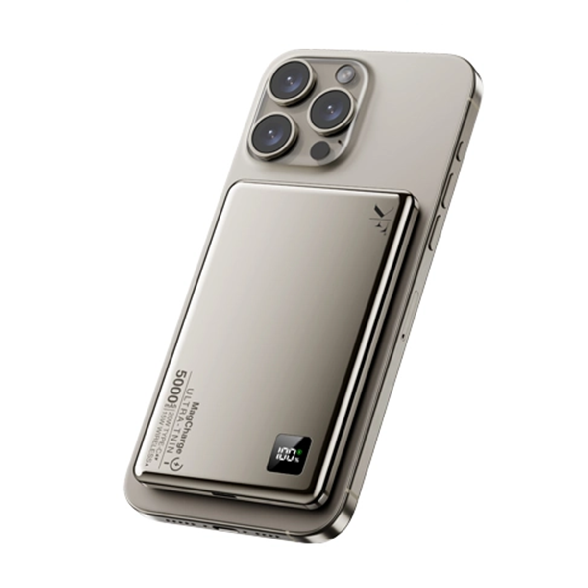 پاوربانک بی سیم کی اف سنیور مدل PW-555 ظرفیت 5000 میلی آمپر ساعت-بژ