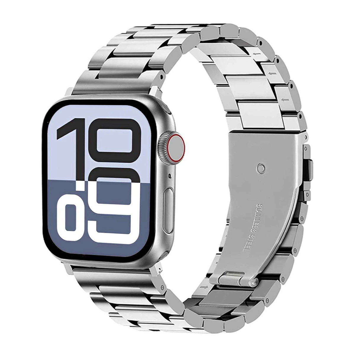 ساعت هوشمند ورنا مدل W46 Max به همراه 7 بند-بدنه طلایی بند نارنجی