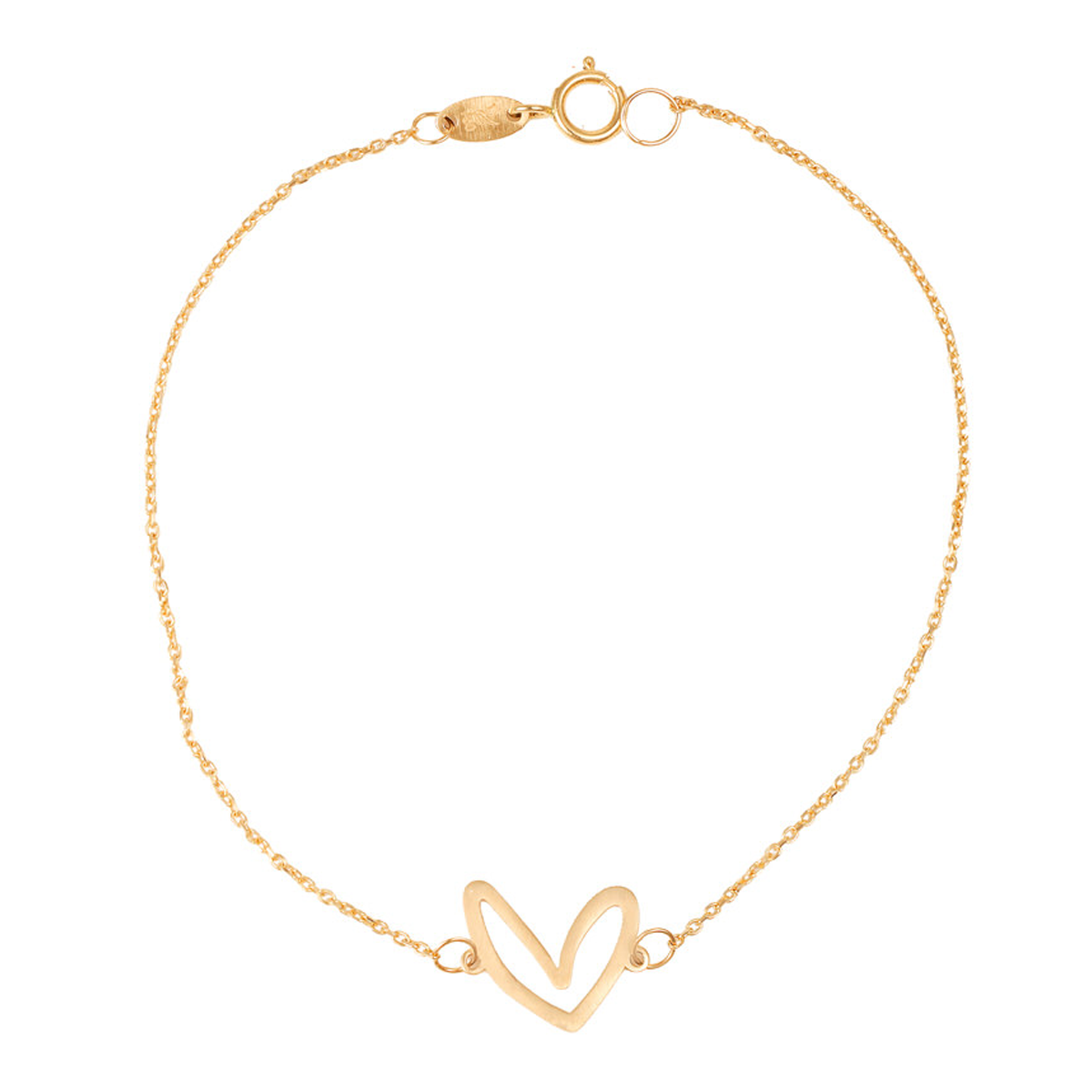 دستبند طلا زنانه طرح قلب فرماتیک قو طلایی کد B035586-0.60