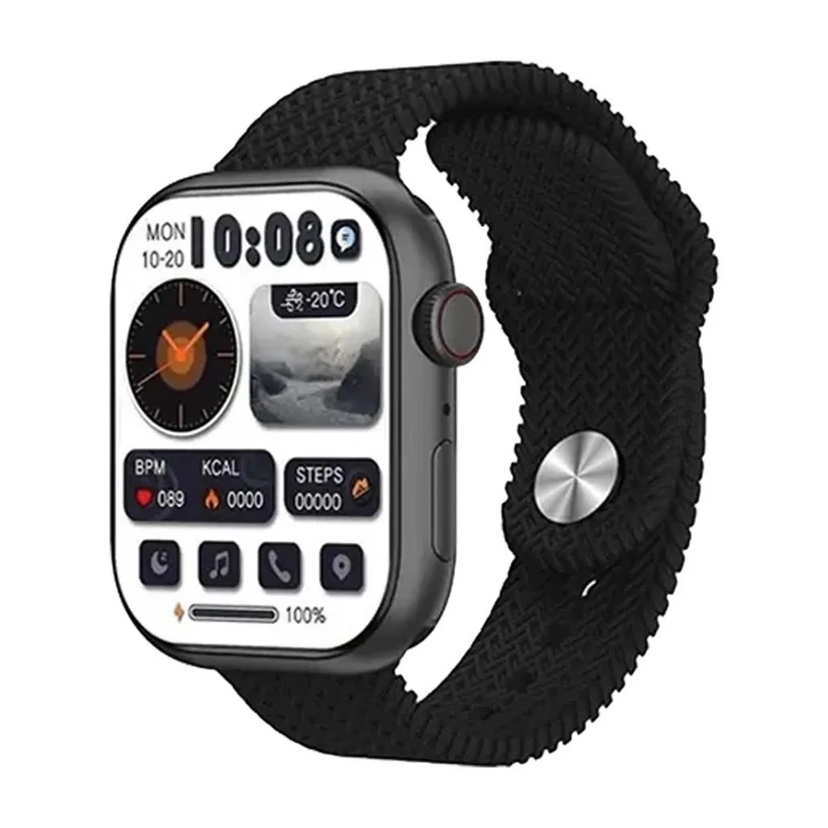 ساعت هوشمند مدل HK10 Pro-b-بدنه رزگلد بند کرم