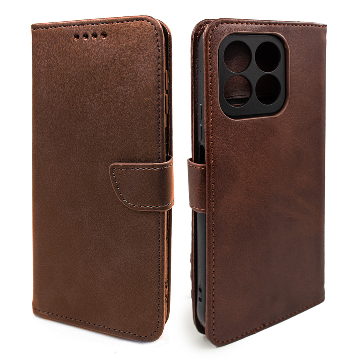 کیف کلاسوری گوشی آنر X5b plus مدل مگنتی جاکارتی محافظ لنزدار-قهوه ای