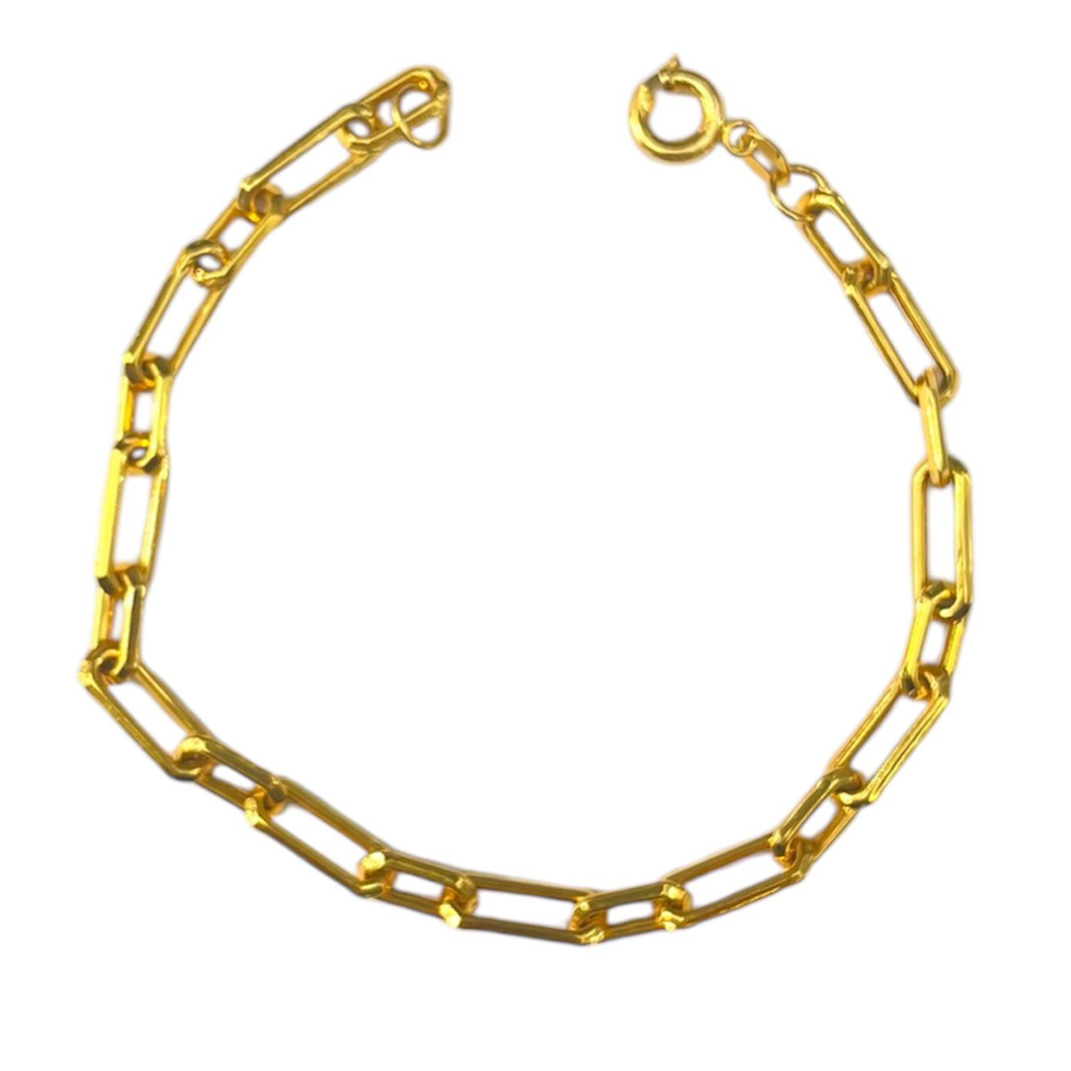 دستبند طلا زنانه طرح زنجیری ساده سایز متوسط