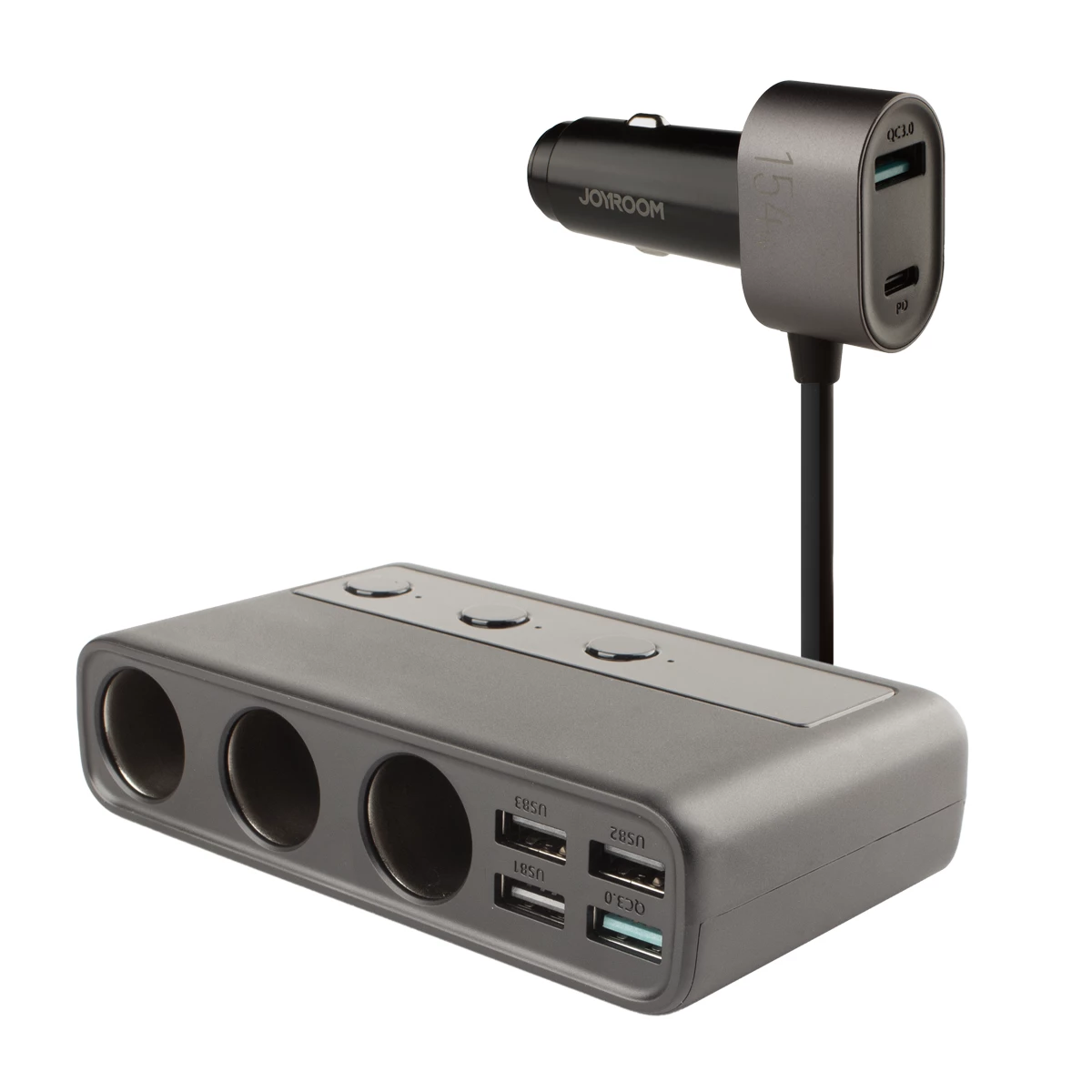 شارژر فندکی جوی روم مدل JR-CL06-مشکی شارژر فندکی جوی روم مدل JR-CL06-مشکی