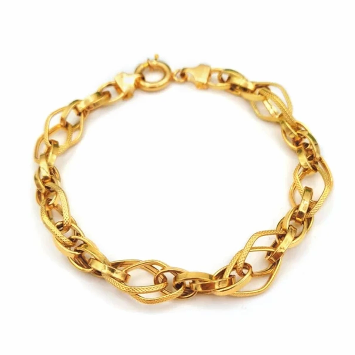 دستبند طلا زنانه طرح زنجیری لوزی شریف زاده-6.05