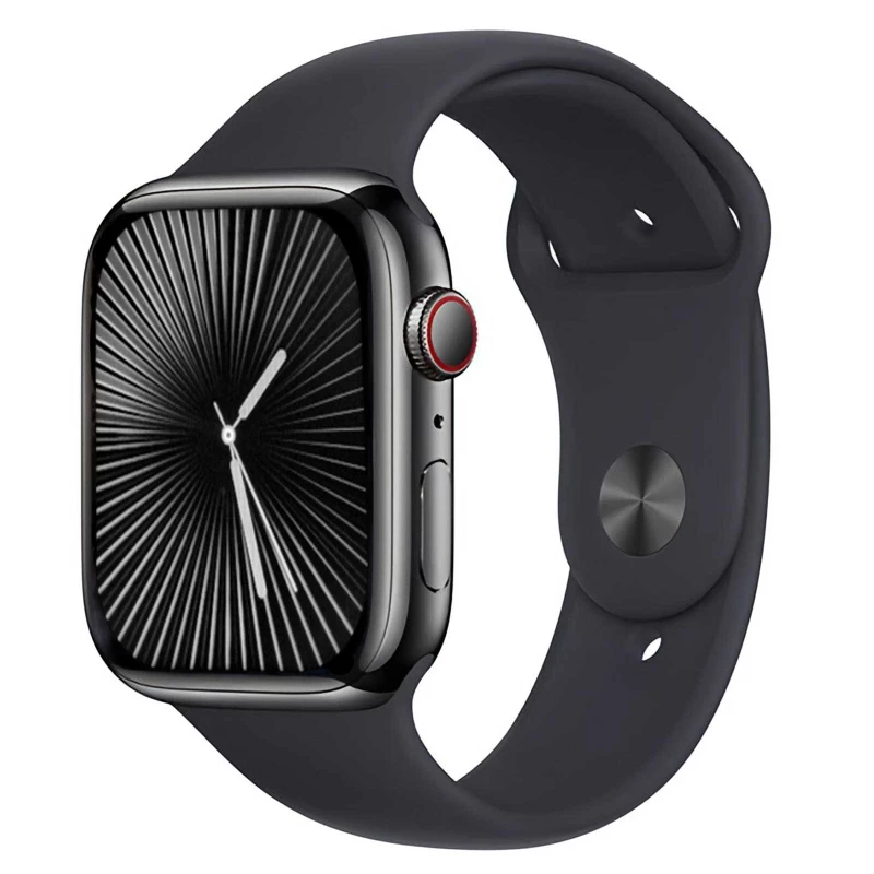 ساعت هوشمند ورنا مدل W46 MAX-بدنه مشکی براق بند مشکی