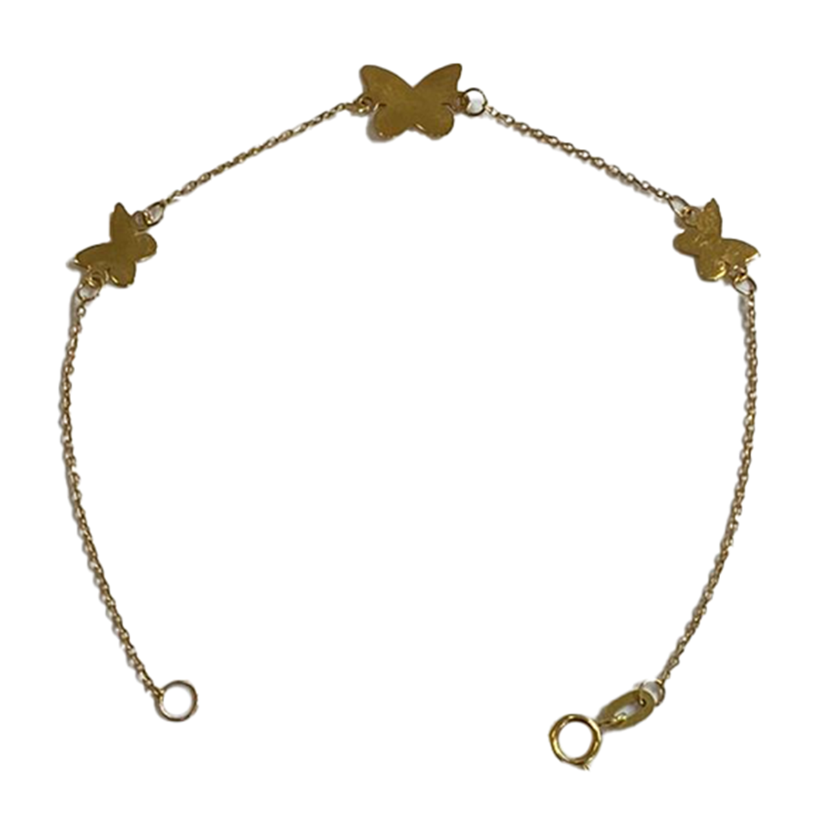 دستبند طلا زنانه طرح سه پروانه-1.29