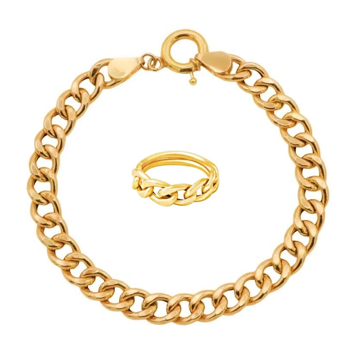 دستبند و انگشتر طلا زنانه طرح زنجیری شریف زاده-6.31