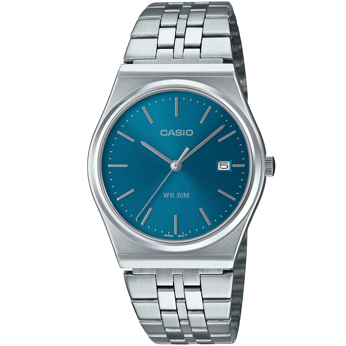 ساعت مچی عقربه ای کاسیو مدل MTP-B145D-2A2-بدنه نقره ای صفحه آبی
