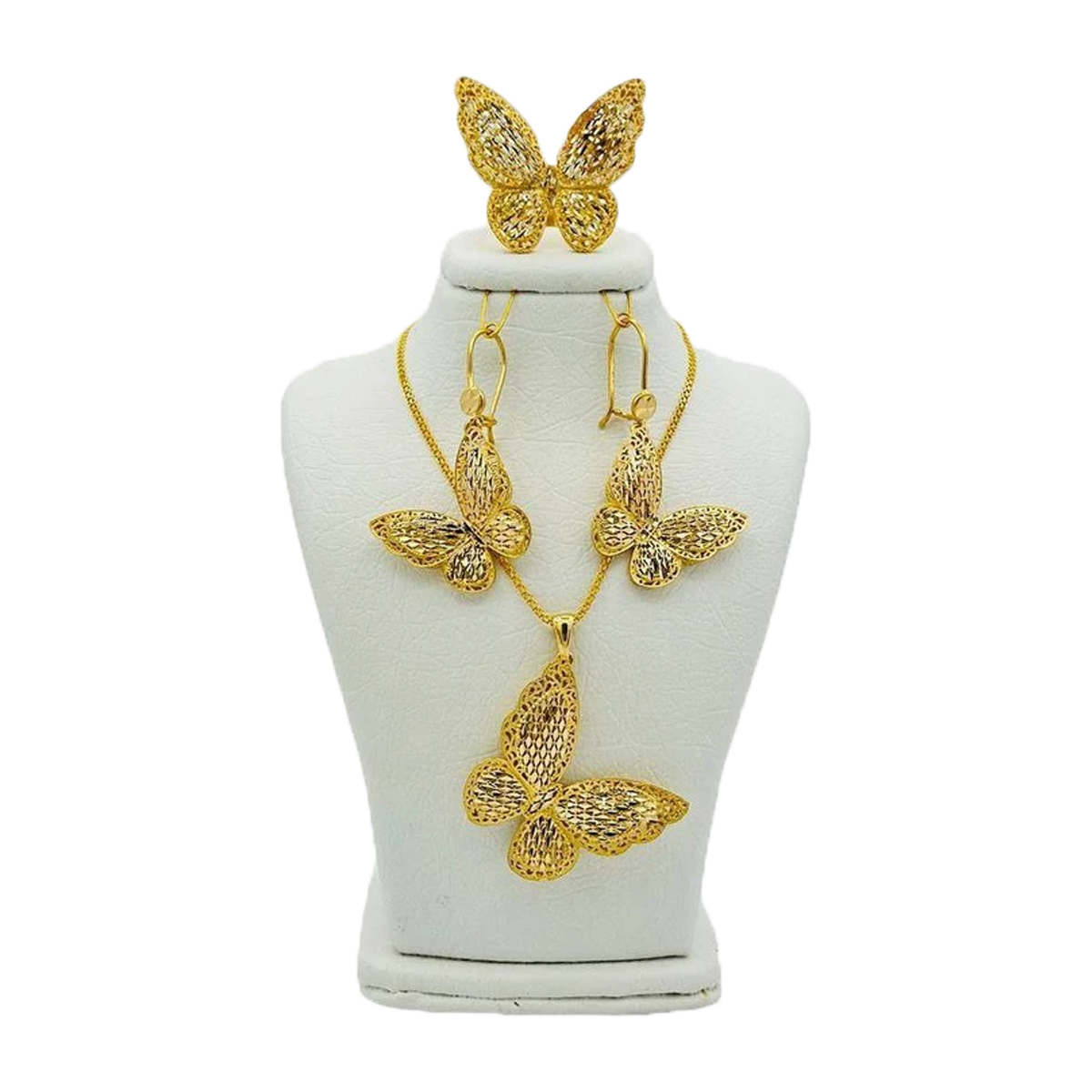 نیم ست طلای 18 عیار زنانه شریف زاده مدل پروانه-16.74