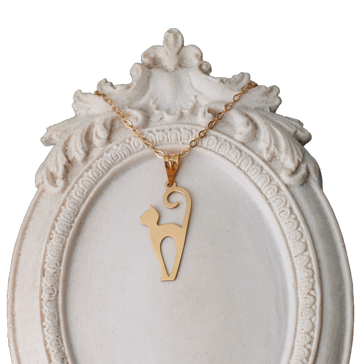 آویز طلا زنانه طرح گربه ملوس قو طلایی کد P025872-0.30