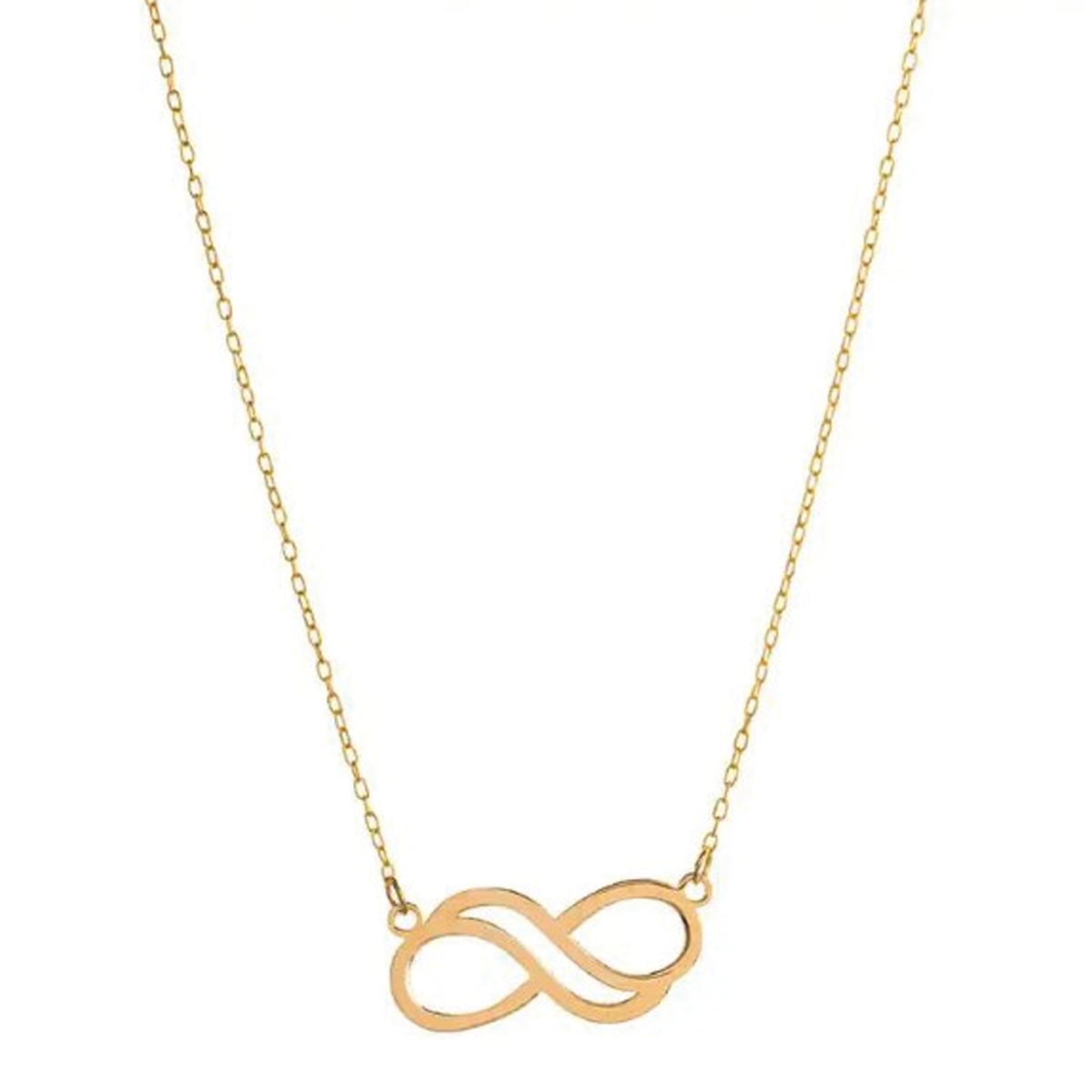 گردنبند طلا زنانه طرح بی نهایت فاصله دار قو طلایی کد N015703-1.00