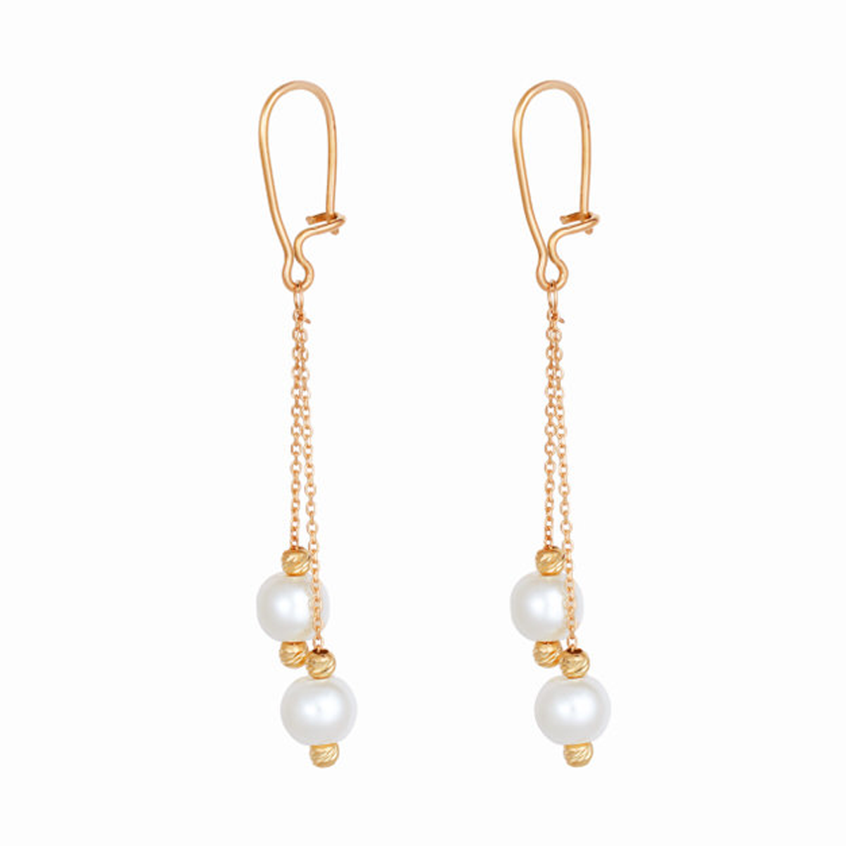 گوشواره طلا زنانه طرح البرنادو و شل قو طلایی کد E043362-1.35