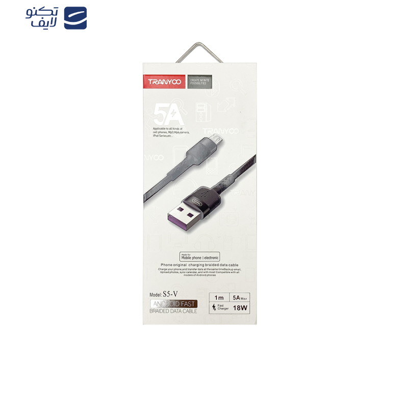 کابل تبدیل USB به MicroUSB ترانیو مدل S5-V طول 1 متر